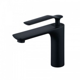 Brass Basin Faucet Black Baking Paint For Bathroom