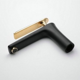 Brass Basin Faucet Black Gold Baking Paint For Bathroom