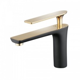 Brass Basin Faucet Black Gold Baking Paint For Bathroom