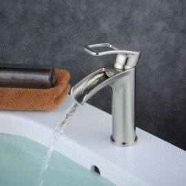 Brushed Stainless Steel Basin Faucet For Bathroom