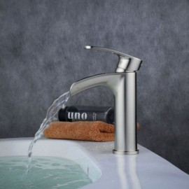 Brushed Stainless Steel Basin Faucet For Bathroom