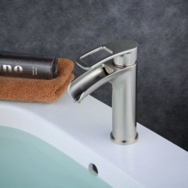 Brushed Stainless Steel Basin Faucet For Bathroom