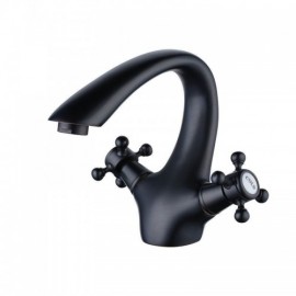 Brass Basin Faucet Black Baking Paint Orb For Bathroom