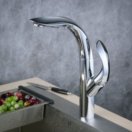 Kitchen Faucet With Brass Spray Chrome