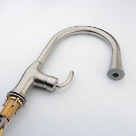 Kitchen Faucet With Brushed Stainless Steel Spray