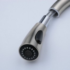 Kitchen Faucet With Brushed Stainless Steel Spray