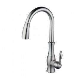 Kitchen Faucet With Brushed Stainless Steel Spray