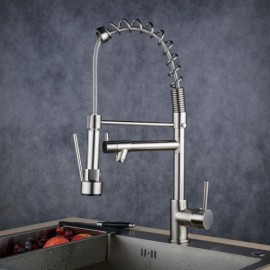 Brushed Stainless Steel Kitchen Faucet