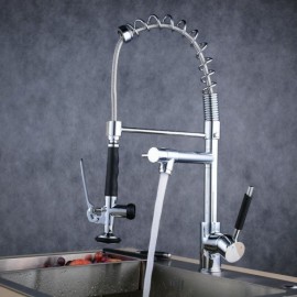 Kitchen Faucet With Brass Spray Chrome
