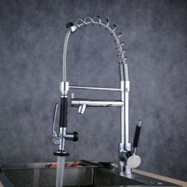 Kitchen Faucet With Brass Spray Chrome