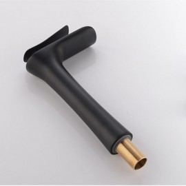Black Basin Faucet Baking Paint Cold Hot Water For Bathroom