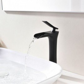 Black Basin Faucet Baking Paint Cold Hot Water For Bathroom
