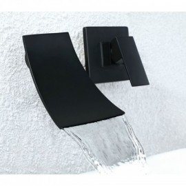 Black Bathtub Faucet Baking Paint Hot Cold Water For Bathroom