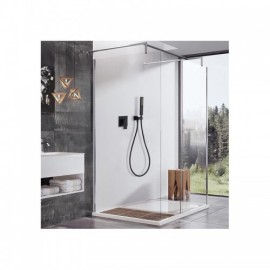 Black Shower Faucet With Shower Head Wall Mount Baking Paint For Bathroom