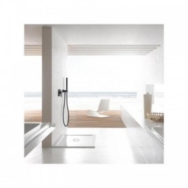 Black Shower Faucet With Shower Head Wall Mount Baking Paint For Bathroom