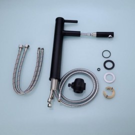 Sink Faucet With Black Hand Shower Cold Hot Water