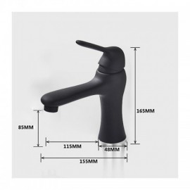 Black Basin Faucet Baking Paint Hot Cold Water For Bathroom