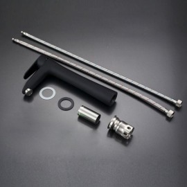 Black Basin Faucet Baking Paint Hot Cold Water For Bathroom