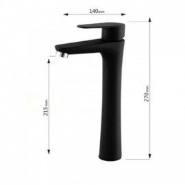 Black Basin Faucet Baking Paint Hot Cold Water For Bathroom