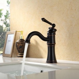 Copper Sink Faucet Cold Water Black Paint For Bathroom