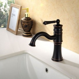 Copper Sink Faucet Cold Water Black Paint For Bathroom