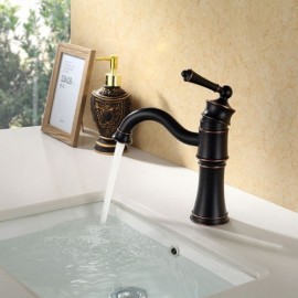 Copper Sink Faucet Cold Water Black Paint For Bathroom