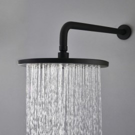 Recessed Shower Faucet With Thermostatic Hand Shower Black Paint For Bathroom