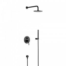 Recessed Shower Faucet With Hand Shower Black Paint For Bathroom