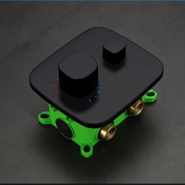 Recessed Shower Faucet With Hand Shower Mixer Knob Black Paint For Bathroom