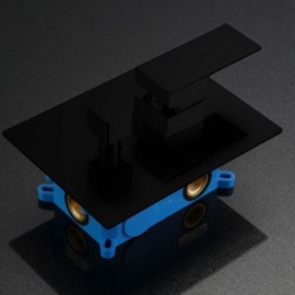 Recessed Shower Faucet With Hand Shower Black Paint For Bathroom