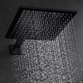 Recessed Shower Faucet With Hand Shower Black Paint For Bathroom