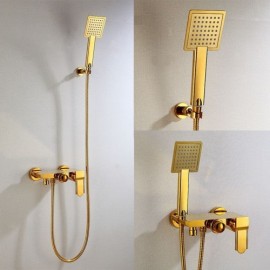 Recessed Shower Faucet With Mixer Hand Shower Ti-Pvd For Bathroom