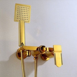 Recessed Shower Faucet With Mixer Hand Shower Ti-Pvd For Bathroom