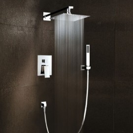 Chrome Concealed Shower Faucet With Hand Shower For Bathroom