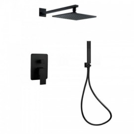 Shower Faucet With Recessed Black Copper Faucet For Bathroom