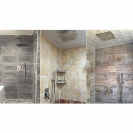 Shower Faucet With Recessed Chrome-Plated Copper Shower Head For Bathroom