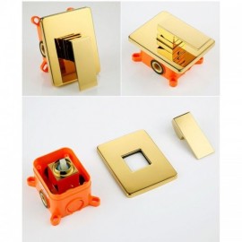 Recessed Shower Faucet Copper Gold Pvd For Bathroom