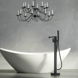 Bathtub Faucet With Brass Handshower Black Mixer For Bathroom