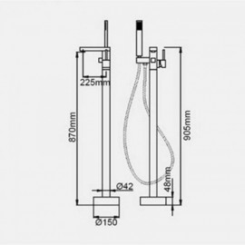 Bathtub Faucet With Brass Handshower Black Mixer For Bathroom