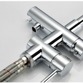 Bathtub Faucet With Brass Handshower Chrome Mixer For Bathroom