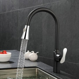 Black Copper Paint Kitchen Faucet With Spray