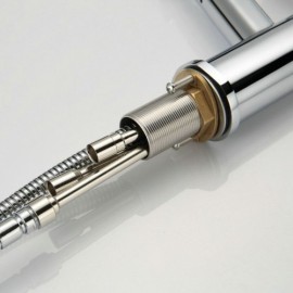 Faucet With Spray Chrome-Plated Brass