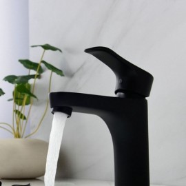 Black Baking Copper Basin Faucet For Bathroom