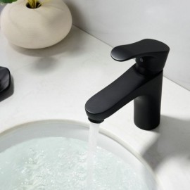 Black Baking Copper Basin Faucet For Bathroom