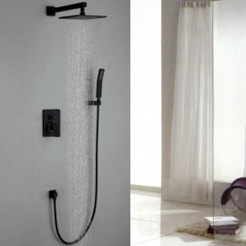Shower Faucet With Black Copper Hand Shower For Bathroom