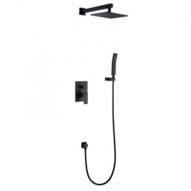 Shower Faucet With Black Copper Hand Shower For Bathroom
