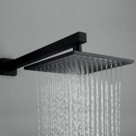 Recessed Shower Faucet With Black Copper Hand Shower For 6-Hole Bathroom