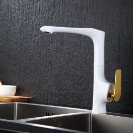 Mixer Faucet Golden White Kitchen Faucet
