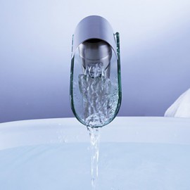 Vessel Single Handle One Hole in Nickel Brushed Bathroom Sink Tap