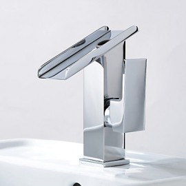 Centerset Single Handle One Hole in Chrome Bathroom Sink Tap